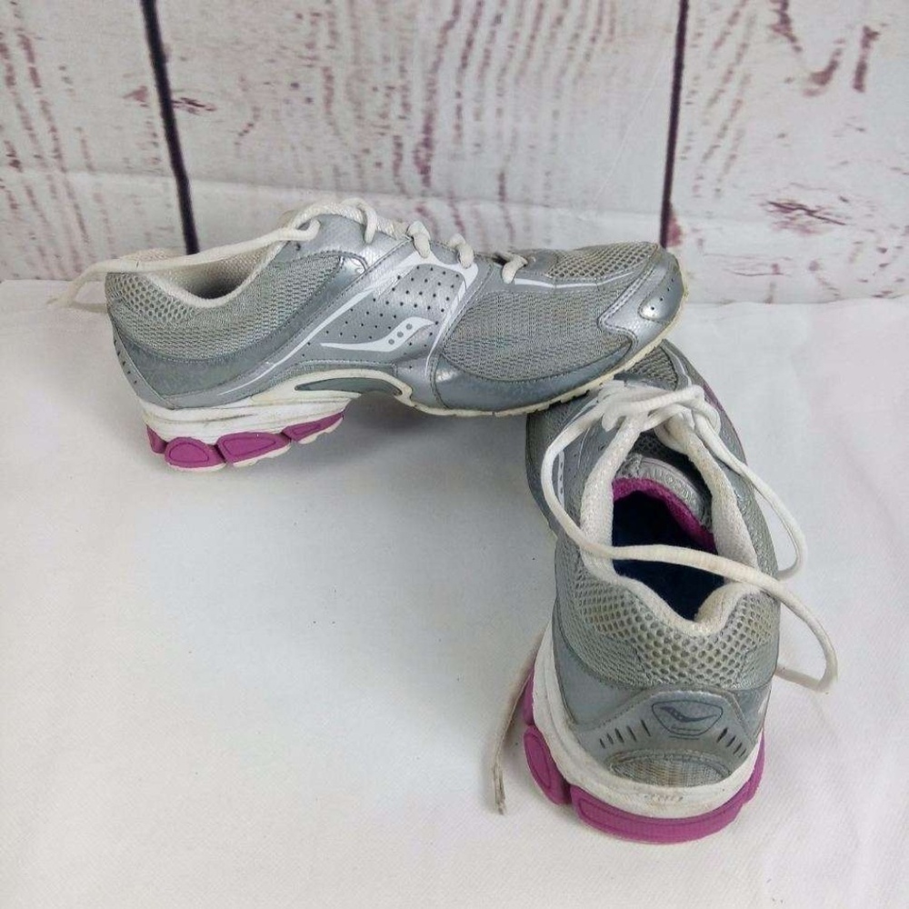 Saucony Grid Virtue Gray Purple Silver Sz 10